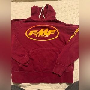 Fmf burgundy and orange hoodie
